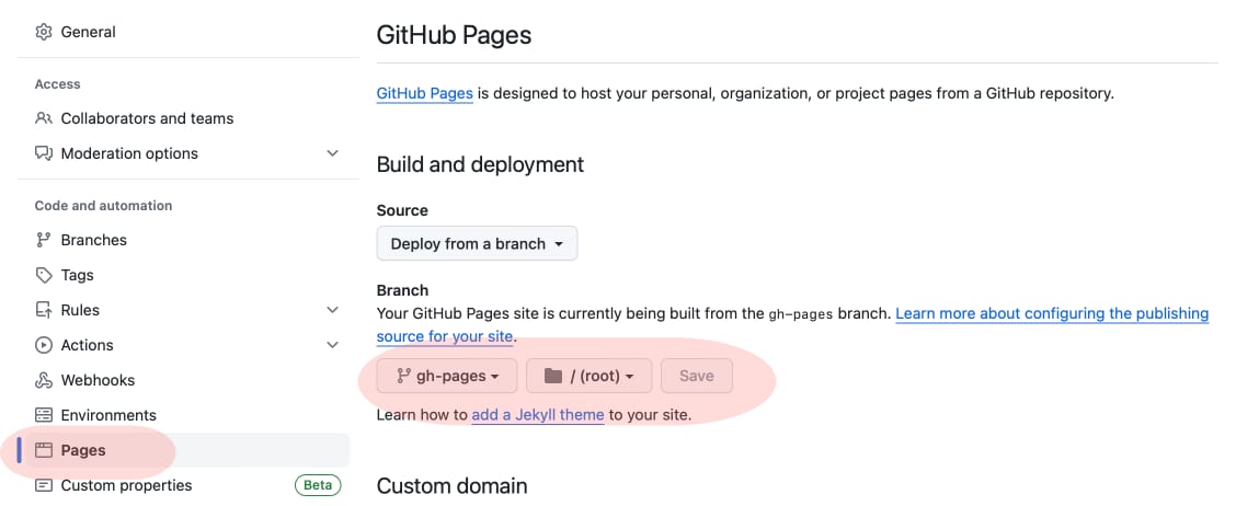 Configuration page screenshot